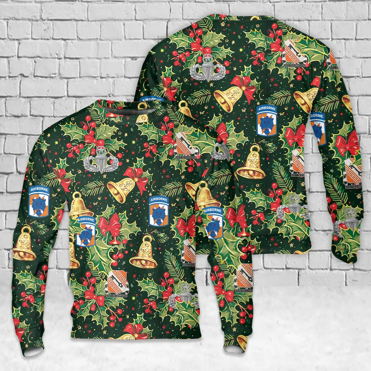 US Army 50th Signal Battalion (Abn) AOP Christmas Sweater