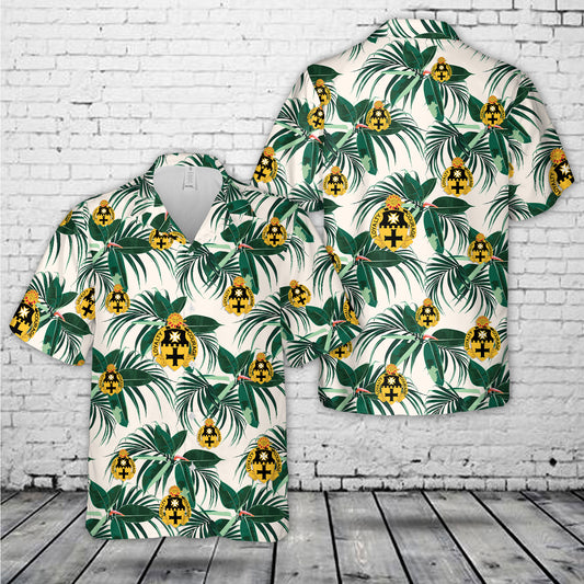 US Army 5th Cavalry Regiment Unit Crest Hawaiian Shirt