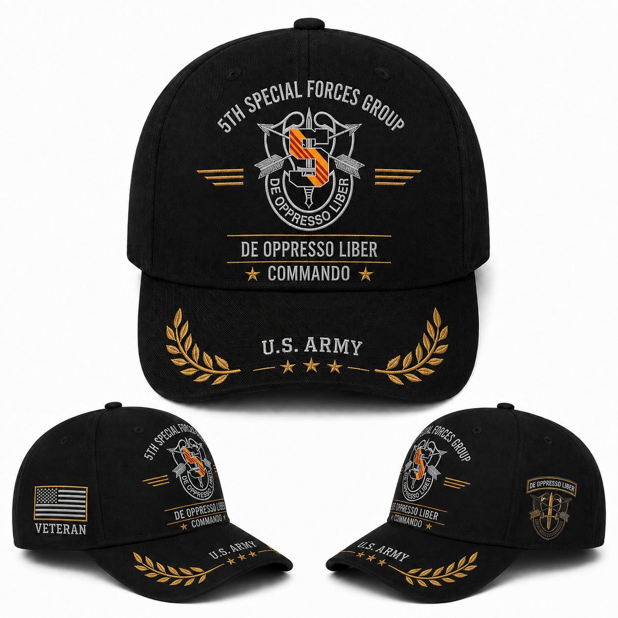 US Army 5th Special Forces Group Commando Veteran Baseball Cap