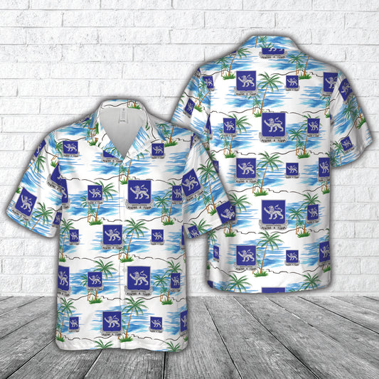 US Army 68th Armor Regiment 'Silver Lions' Hawaiian Shirt