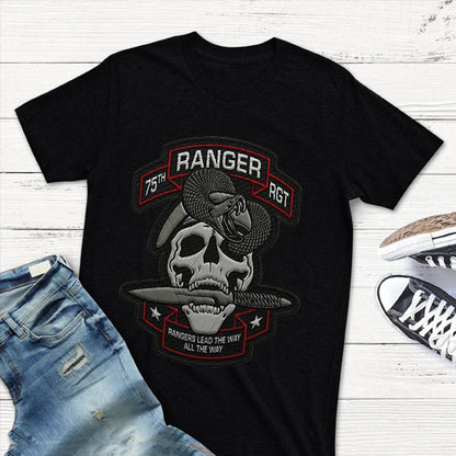 US Army 75th Ranger Regiment Classic Unisex T-Shirt Gildan 5000 (Made In US)