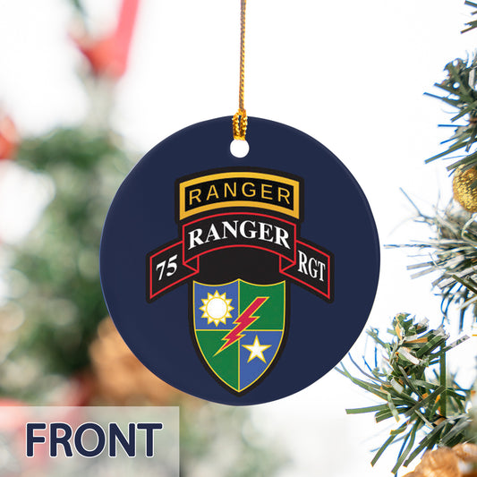 US Army 75th Ranger Regiment Veteran Ceramic Ornament