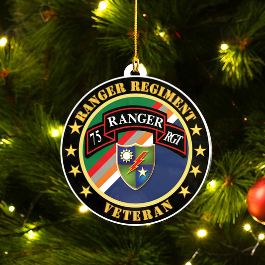 US Army 75th Ranger Regiment Veteran Ceramic Ornament