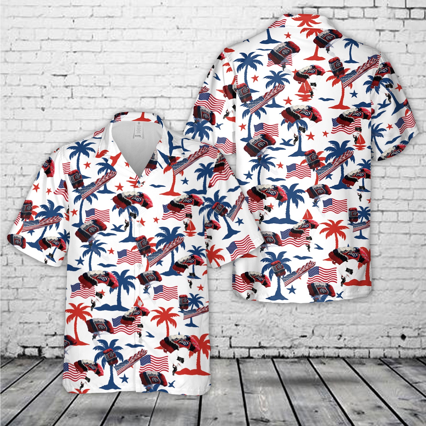 US Army 82nd ABN Division All American Freefall Parachute Demonstration, 4th Of July Hawaiian Shirt