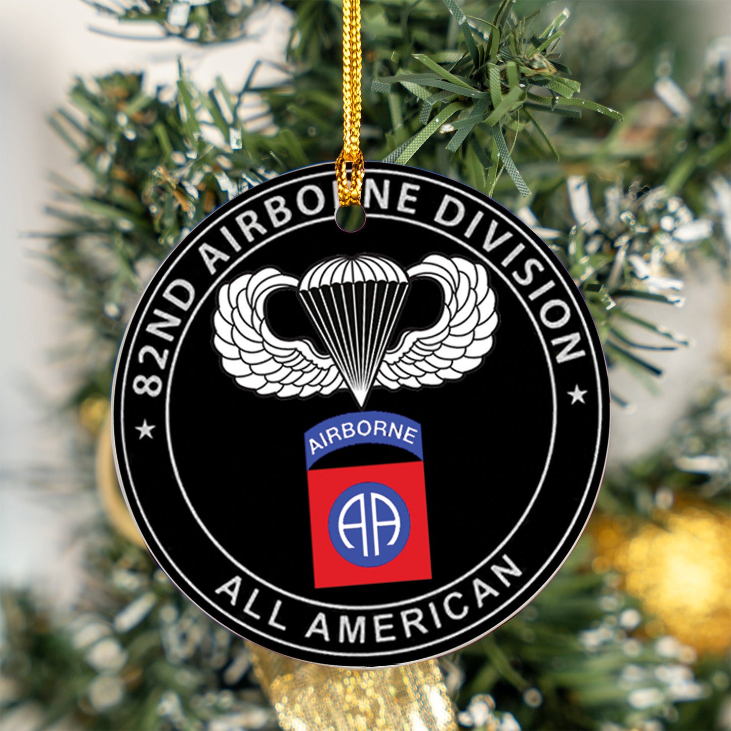 US Army 82nd Airborne Ceramic Ornament