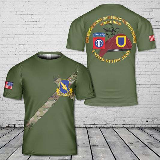 US Army 82nd Airborne Division 504th Parachute Infantry Regiment T-Shirt 3D