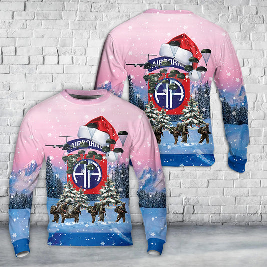 US Army 82nd Airborne Division AOP Christmas Sweater