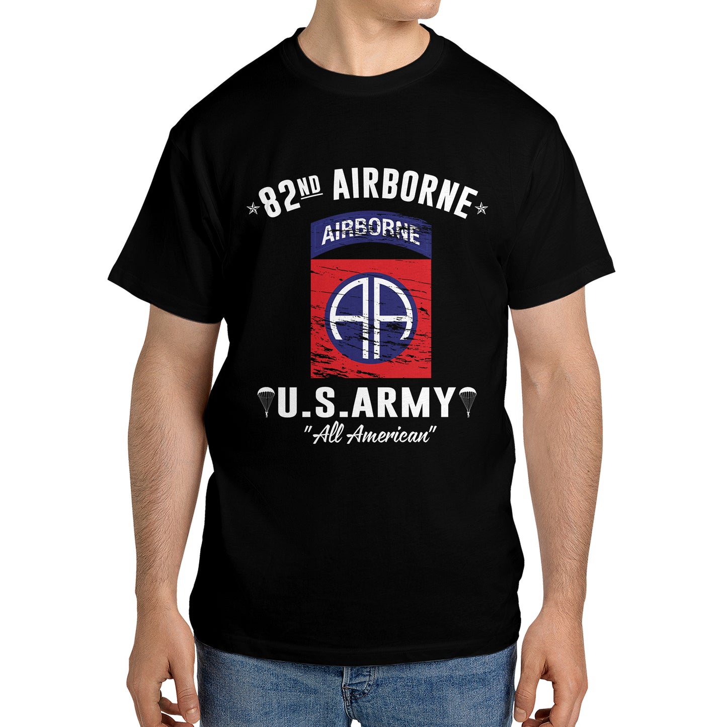 US Army 82nd Airborne Division Classic Unisex T-Shirt Gildan 5000  (Made In US) DLSI1104PT04