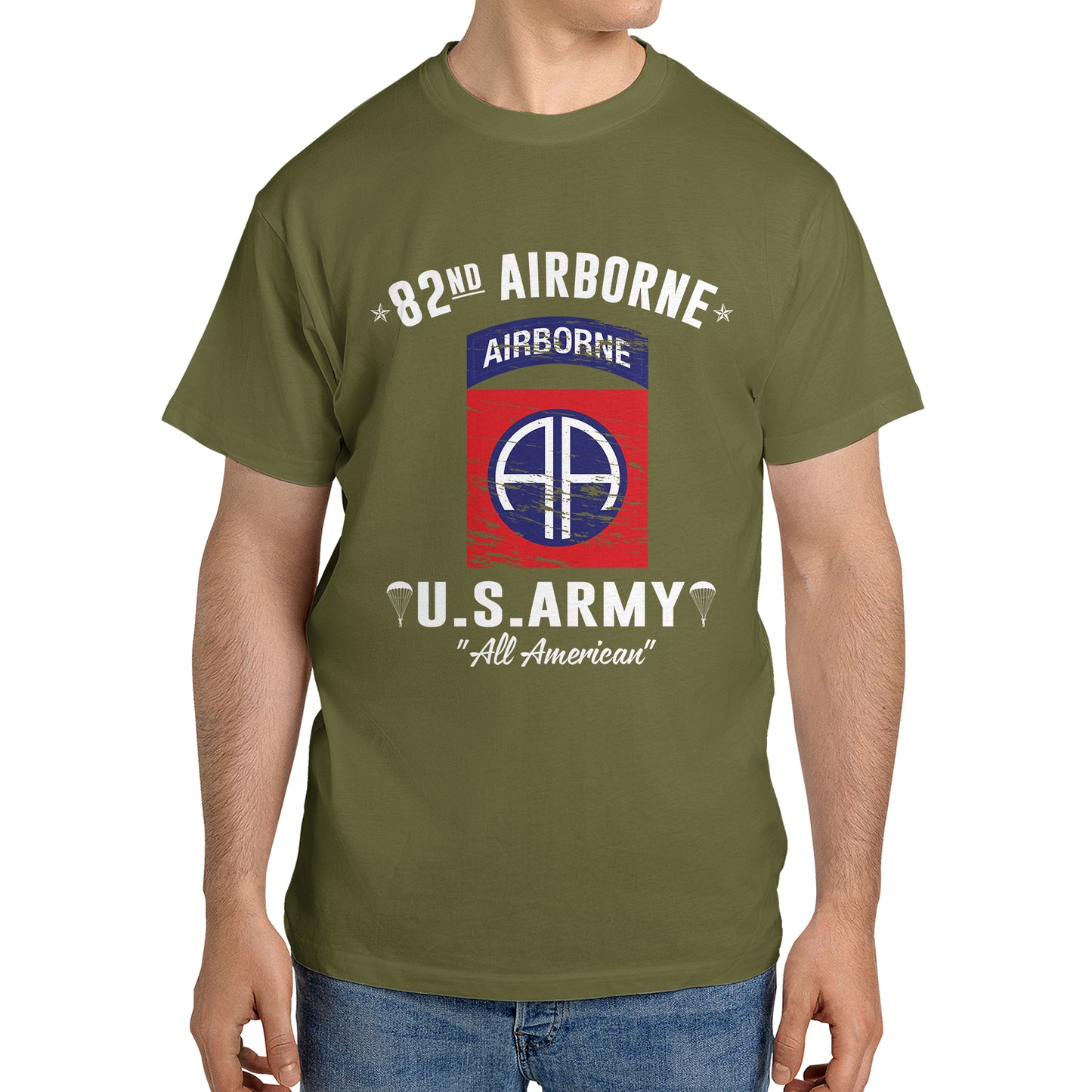 US Army 82nd Airborne Division Classic Unisex T-Shirt Gildan 5000  (Made In US) DLSI1104PT04