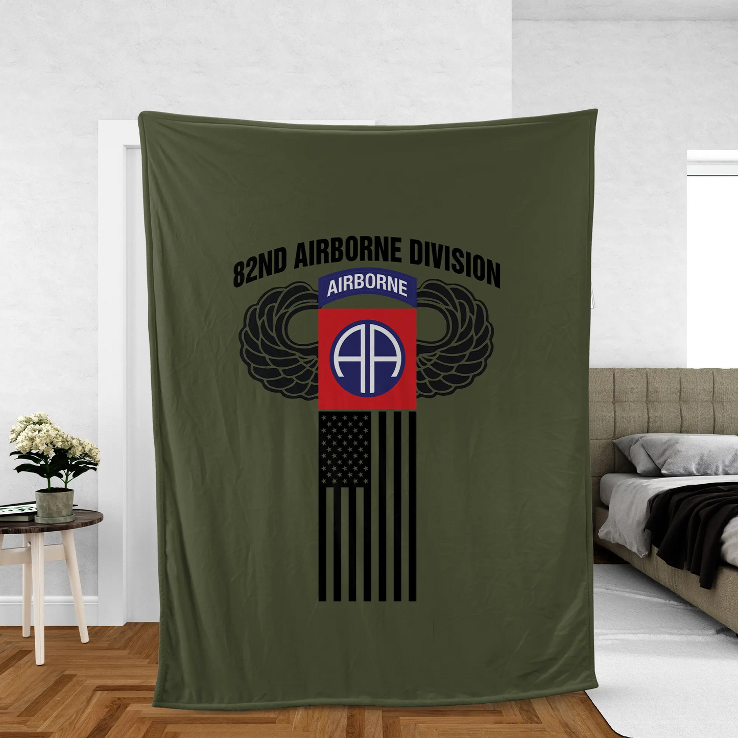 US Army 82nd Airborne Division Fleece Blanket (Made in US)