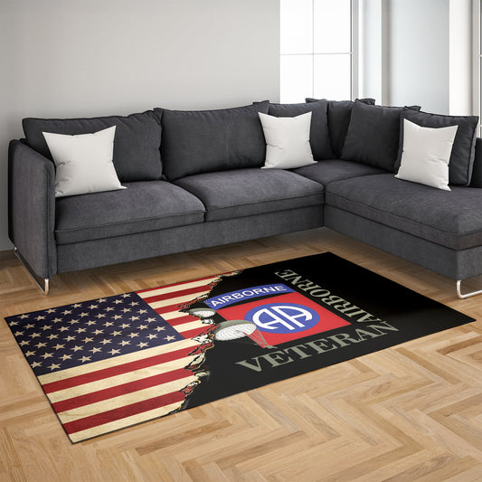US Army 82nd Airborne Division Paratrooper Veteran Rug