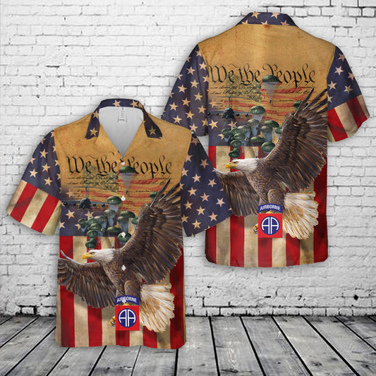 US Army 82nd Airborne Division Patriotic 4th Of July Hawaiian Shirt