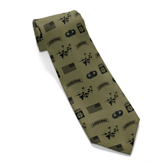 US Army 82nd Airborne Division Pattern (Green) AOP Necktie
