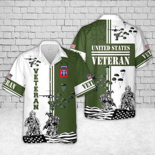 US Army 82nd Airborne Division Veteran Hawaiian Shirt