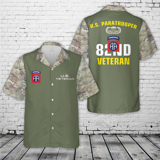 US Army 82nd Airborne Division Veteran Paratrooper Hawaiian Shirt