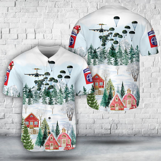 US Army 82nd Airborne Division Veteran Paratrooper, Christmas Baseball Jersey