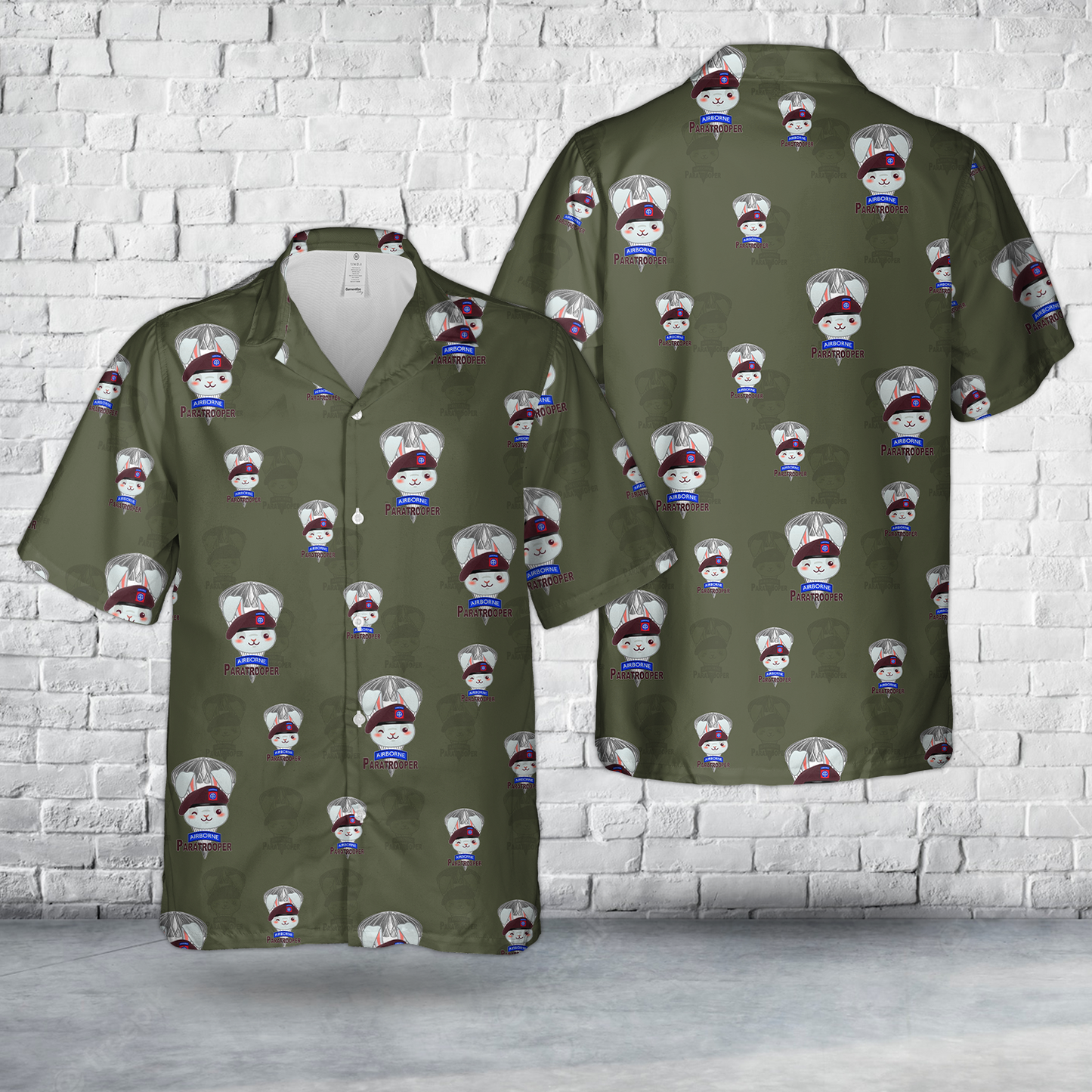 US Army 82nd Airborne Division “Bunny Beret” Hawaiian Shirt