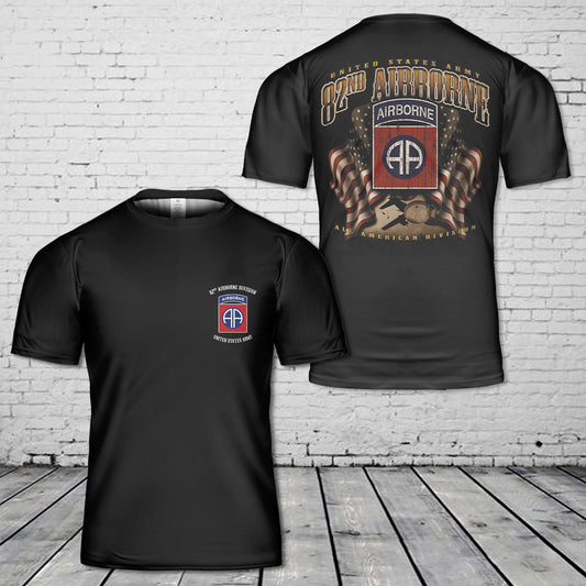 US Army 82nd Airborne Flag T-Shirt 3D