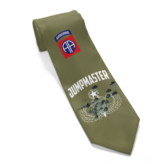 US Army 82nd Airborne Paratrooper Jumpmaster AOP Necktie