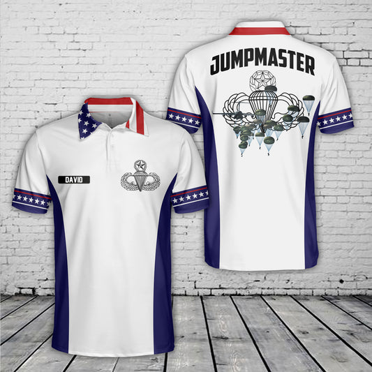 US Army 82nd Airborne Paratrooper Jumpmaster, 4th Of July Polo Shirt