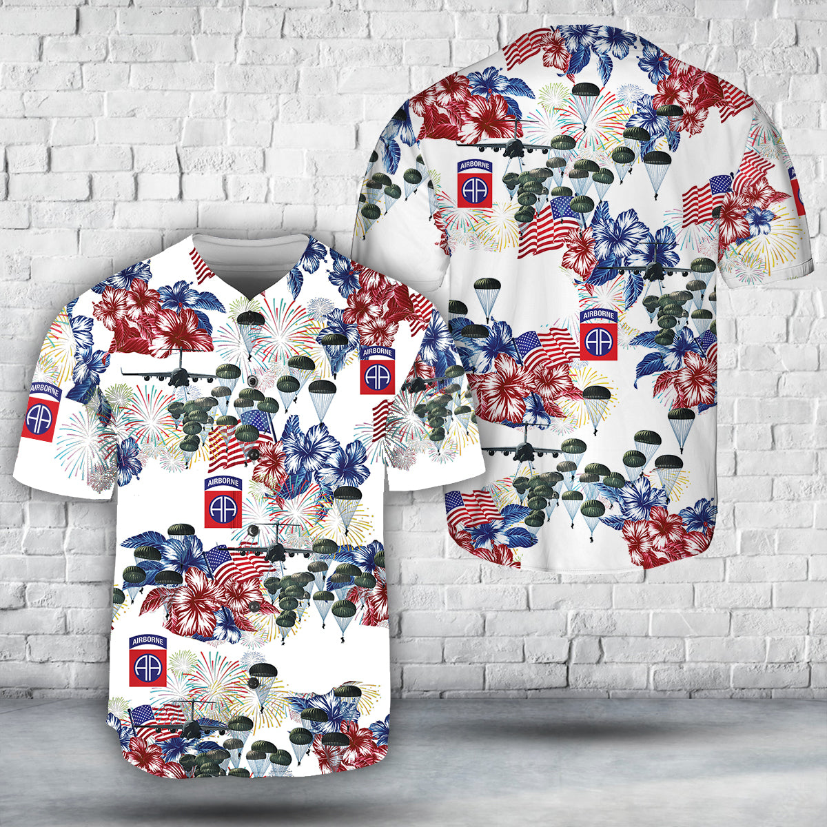 US Army 82nd Airborne Paratrooper, 4th Of July Baseball Jersey