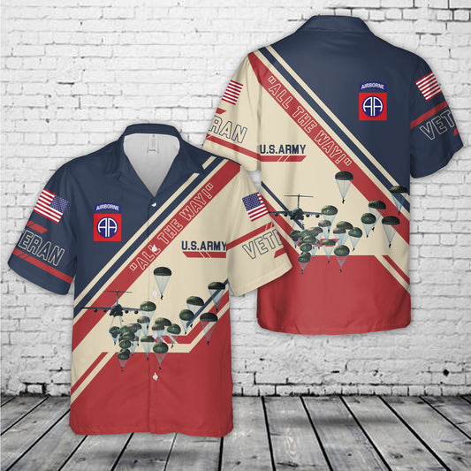 US Army 82nd Airborne Paratrooper, 4th Of July Hawaiian Shirt