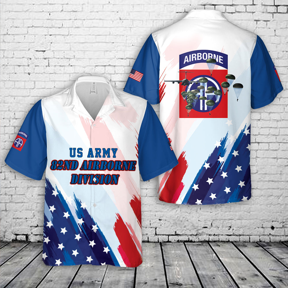 US Army 82nd Airborne Paratrooper, 4th Of July Hawaiian Shirt