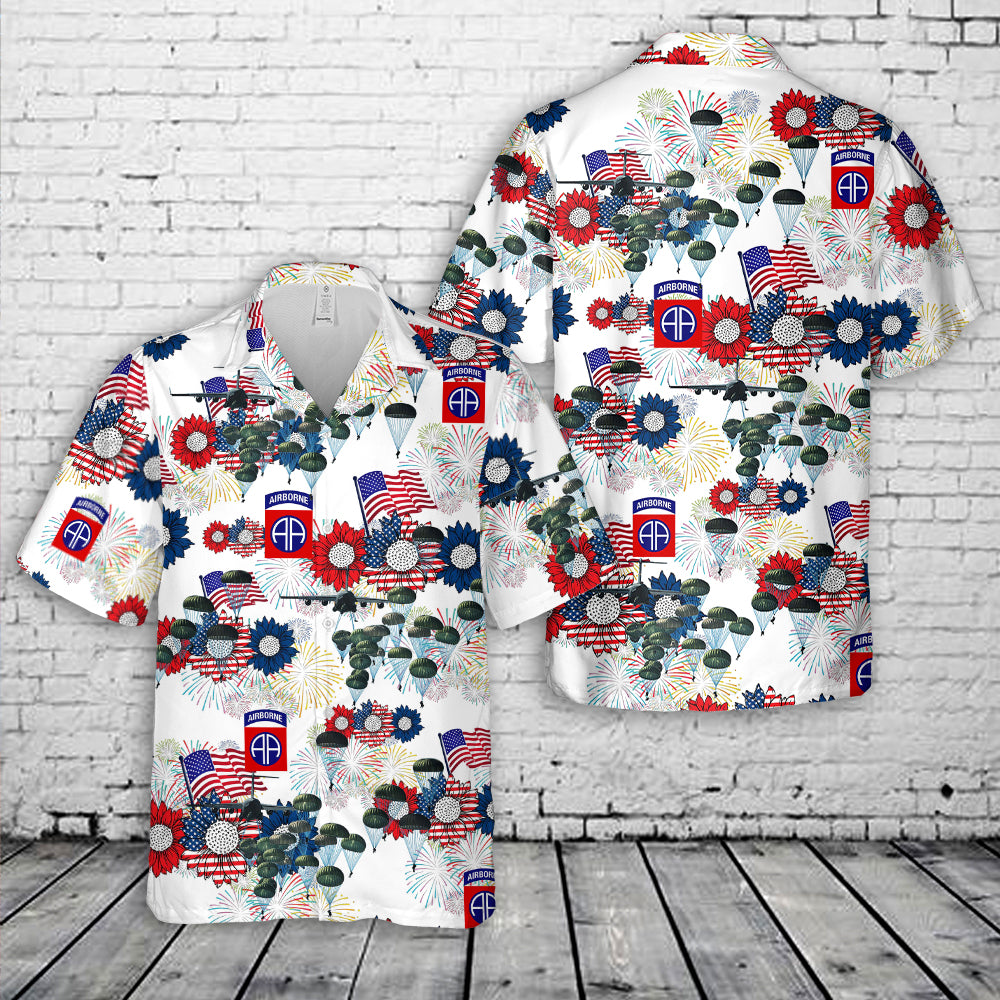US Army 82nd Airborne Paratrooper, 4th Of July Hawaiian Shirt