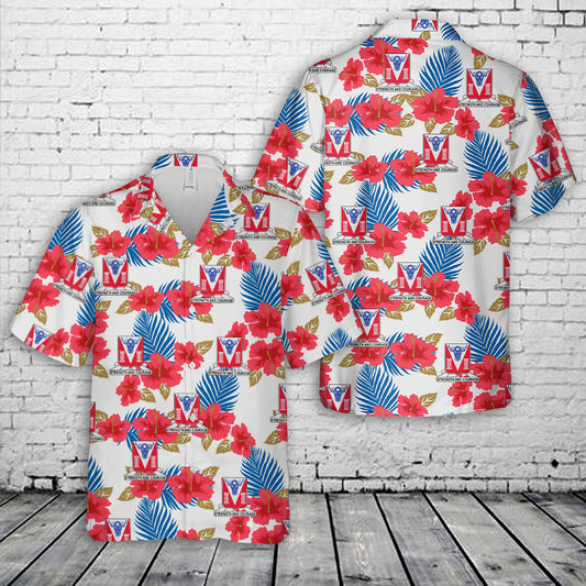 US Army 82nd Brigade Engineer Unit Crest Hawaiian Shirt