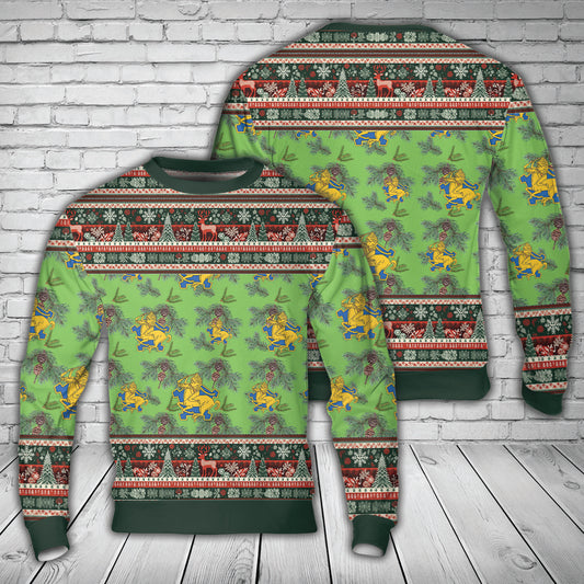 US Army 9th Cavalry Regiment Christmas AOP Sweater