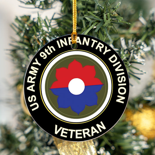 US Army 9th Infantry Division Veteran Ceramic Ornament