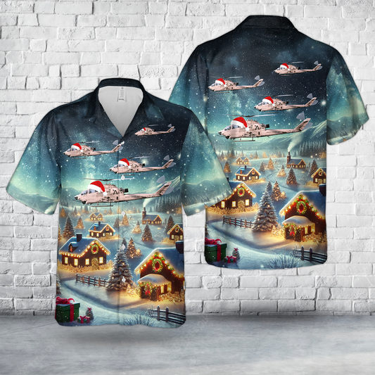 US Army AH-1F Desert Cobra Christmas Hawaiian Shirt