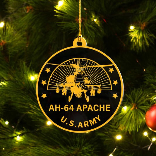 US Army AH-64 Apache Ceramic Ornament