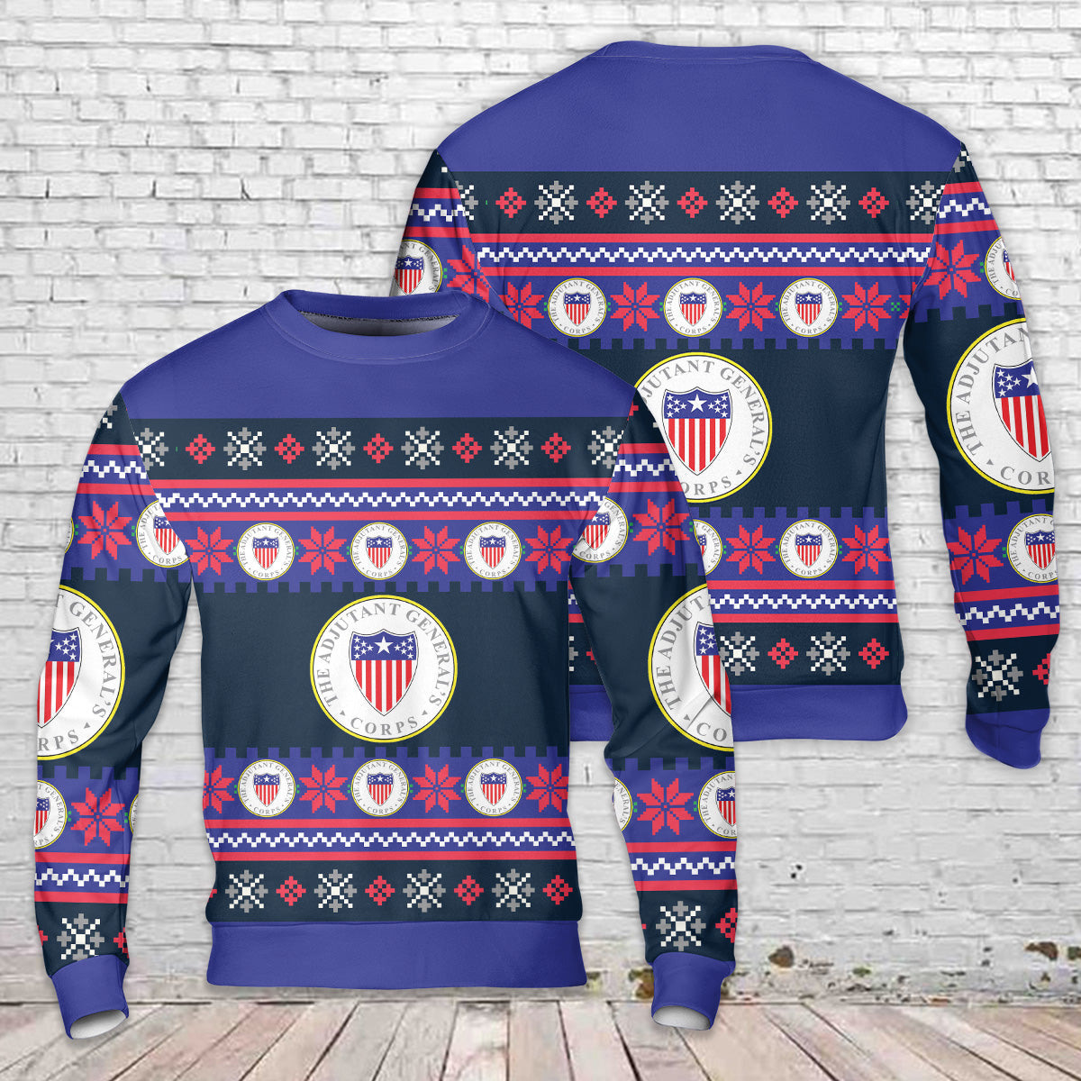US Army Adjutant General's Corps Christmas AOP Sweater