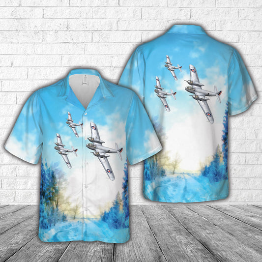 US Army Air Corps Bell YFM-1B Airacuda Hawaiian Shirt