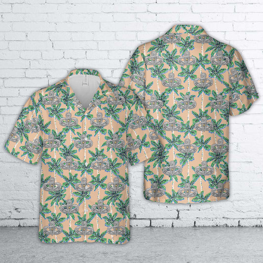 US Army Airborne Master Parachutist Badge with Combat Star Hawaiian Shirt