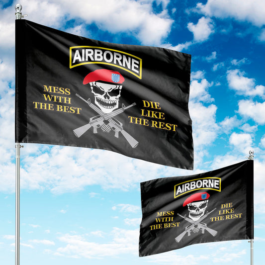 US Army Airborne Mess With The Best, Die Like The Rest House Flag