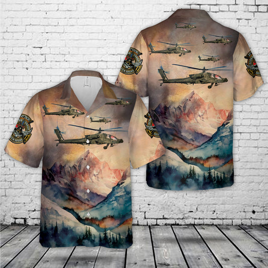 US Army Alpha Troop, 3rd Squadron, 17th Cavalry Regiment AH-64D Apache Hawaiian Shirt