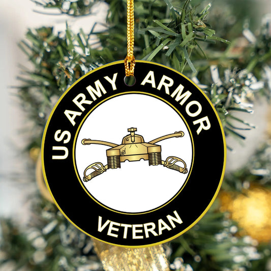 US Army Armor Veteran Ceramic Ornament