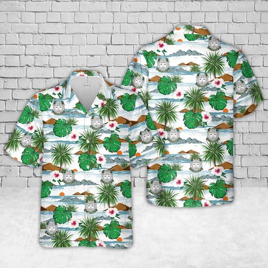 US Army Armored Division Unit Crest World War II Hawaiian Shirt