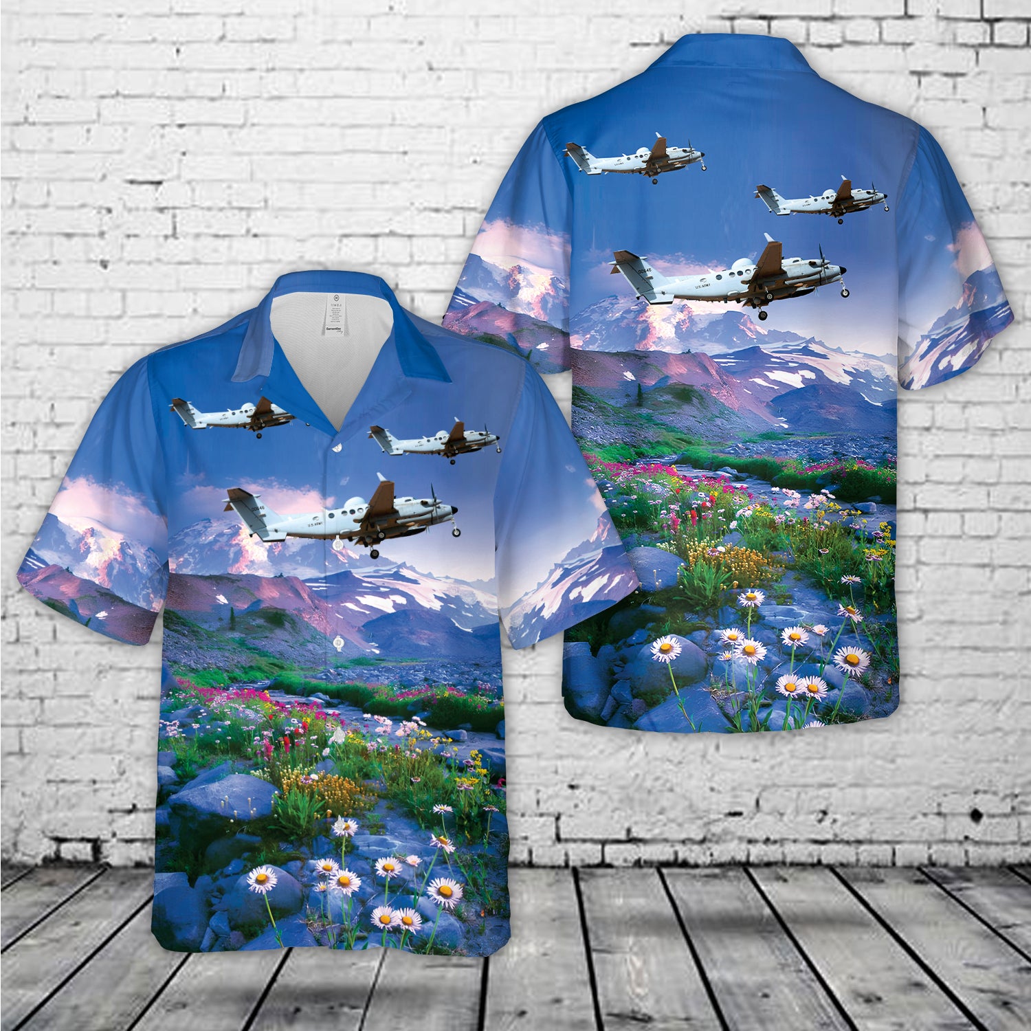 US Army Beechcraft MC-12W Liberty Hawaiian Shirt