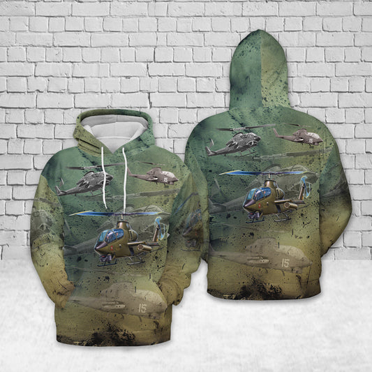 US Army Bell AH-1 Cobra 3D Hoodie