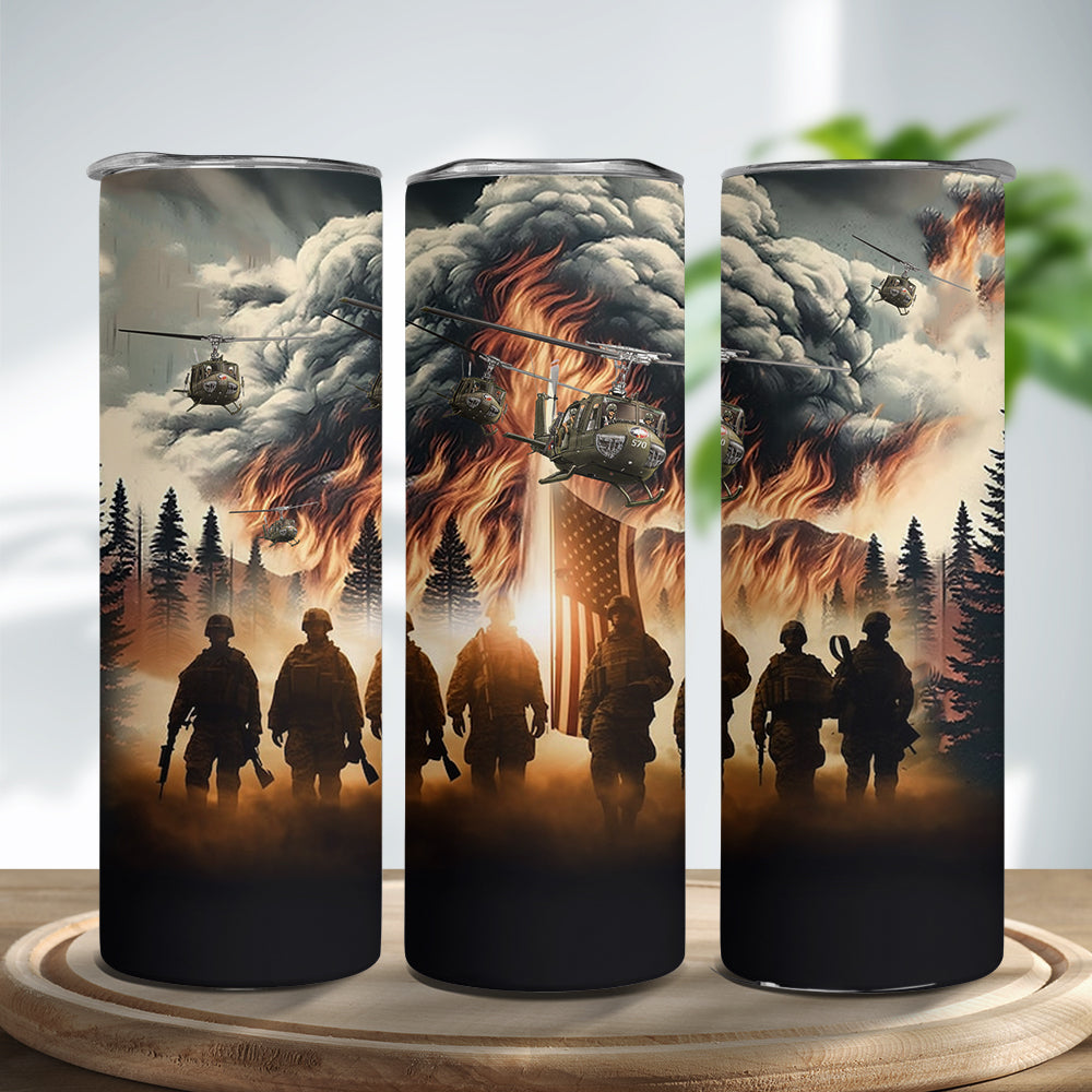 US Army Bell UH-1 Huey Skinny Tumbler Stainless Steel with Lids 20OZ