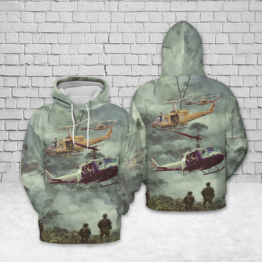 US Army Bell UH-1 Iroquois 3D Hoodie