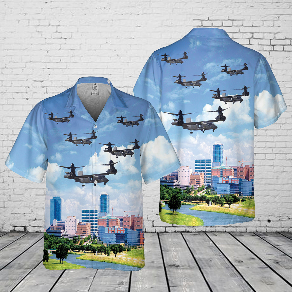 US Army Bell V-280 Valor Flying Over Fort Worth, Texas Pocket Hawaiian Shirt