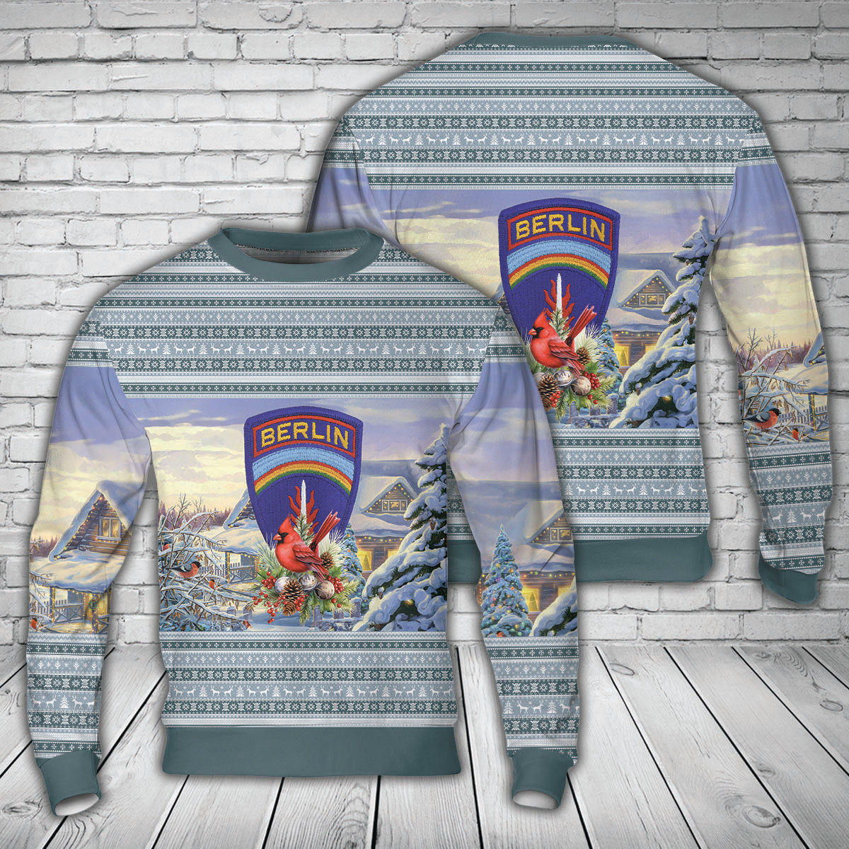 US Army Berlin Brigade Christmas AOP Sweater