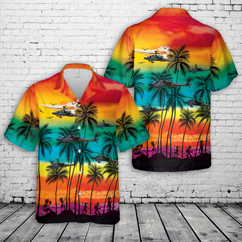 US Army Boeing AH-64E Apache Guardian Hawaiian Shirt
