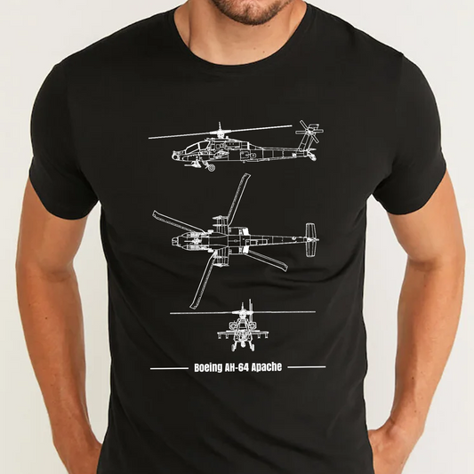 US Army Boeing AH-64 Apache Classic Unisex T-Shirt Gildan 5000 (Made In US)