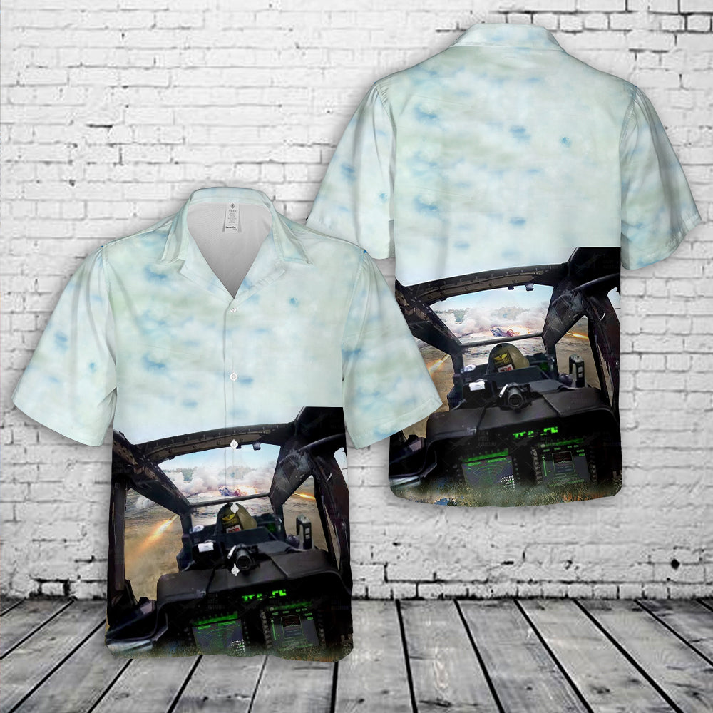 US Army Boeing AH-64 Apache Cockpit Hawaiian Shirt