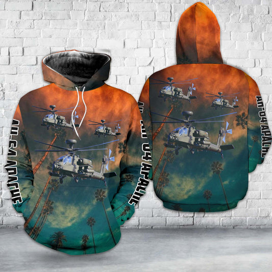 US Army Boeing AH-64 Apache 3D Hoodie
